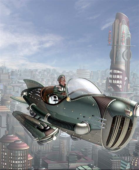 Retro-future flying car by Bradley W. Schenck : r/RetroFuturism