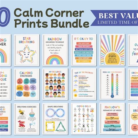 30 Calming Corner Classroom Boho Calm Down Printable Decor Etsy