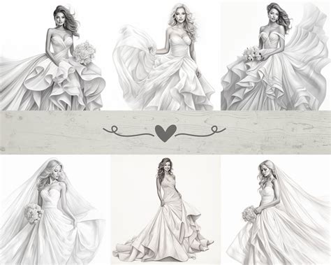 Realistic Bridal Coloring Pages For Adult Wedding Coloring Book 30 Bride Coloring Pages Femme