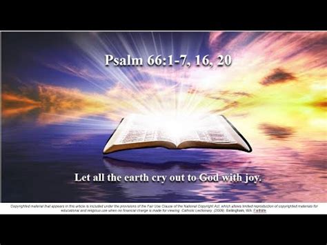 6th Sunday Of Easter A Psalm 66 17 16 20 Let All The Earth