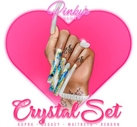 Second Life Marketplace Pinky S Nails Crystal Set Square