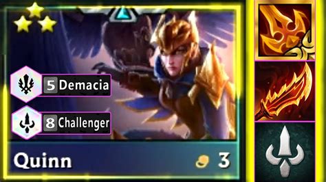 8 Challenger Quinn ⭐⭐⭐ 3 Star Ft 5 Demacia 2 Slayer Tft Set 95