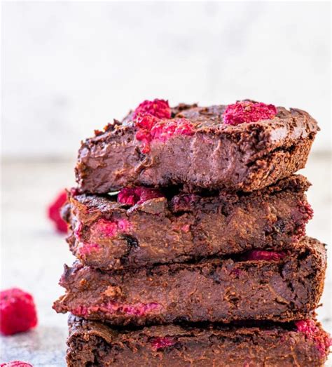 Flourless Chickpea Raspberry Brownies Recipe By Writtenbyvegan