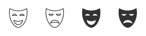 Comedy and tragedy mask icon. Vector illustration. 42060221 Vector Art ...