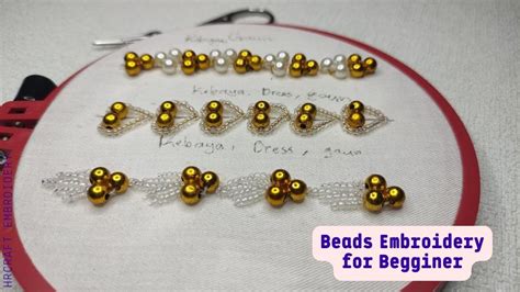 Beads Hand Embroidery Basic Stitches Tutorial For Beginners Beads