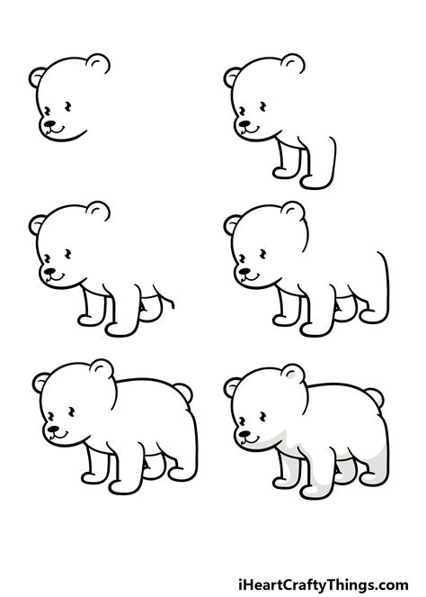 How To Draw A Cute Polar Bear Step By Step