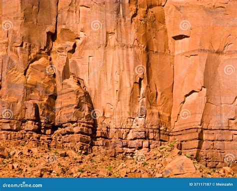 Giant Sandstone Formation In The Monument Valley In The Intensive