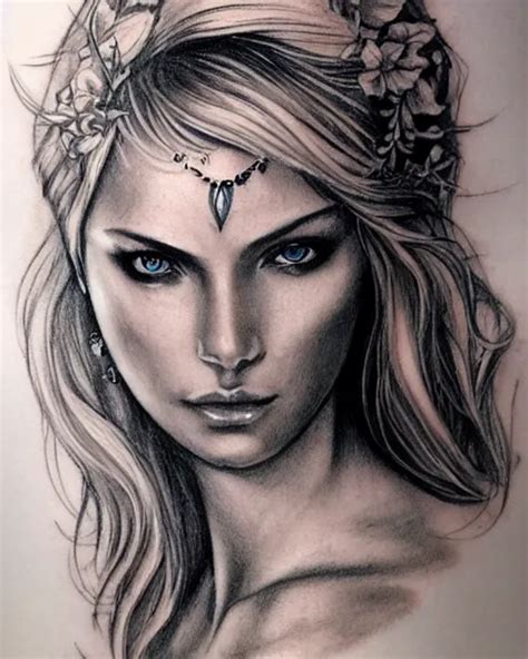 Krea Tattoo Sketch Of Beautiful Greek Goddess Aphrodite With