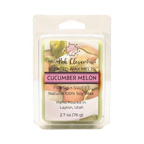 Cucumber Melon Wax Melts Soy Wax Melt Refreshing Home Fragrance Pnk Clover Candle