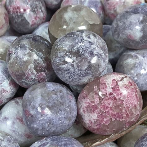 Tumbled Lepidolite Pink Tourmaline Smoky Quartz And Cleavelandite Sage Goddess