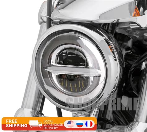 New Style Chrome 5 75 Inch LED Headlight 5 3 4 Led DRL 50W Motorbike