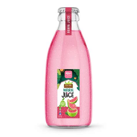 250ml Glass Bottle Natural Guava Juice Drink Beverage Manufacturer