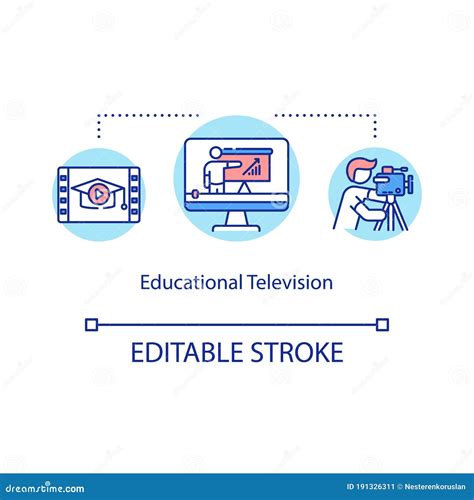 Educational Television Concept Icon Stock Vector - Illustration of notion, distance: 191326311