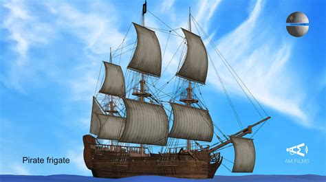 Pirate frigate 3D | CGTrader