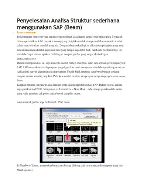 PDF Penyelesaian Analisa Struktur Sederhana Menggunakan SAP DOKUMEN