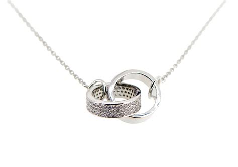 Sterling Silver Linked Rings Necklace Obsessions Of Weybridge