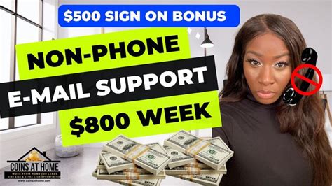 Non Phone Work From Home Hour E Mail Support Sign On Bonus