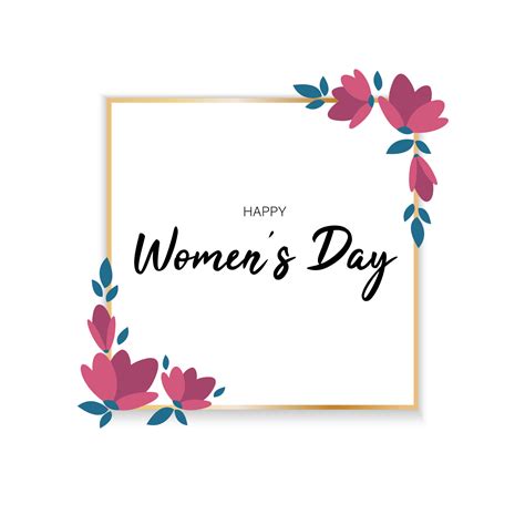 Happy Womens Day Floral Frame 5240857 Vector Art At Vecteezy