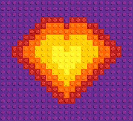 Heart Shape Lego Plastic Toy Block Stock Illustration - Download Image ...