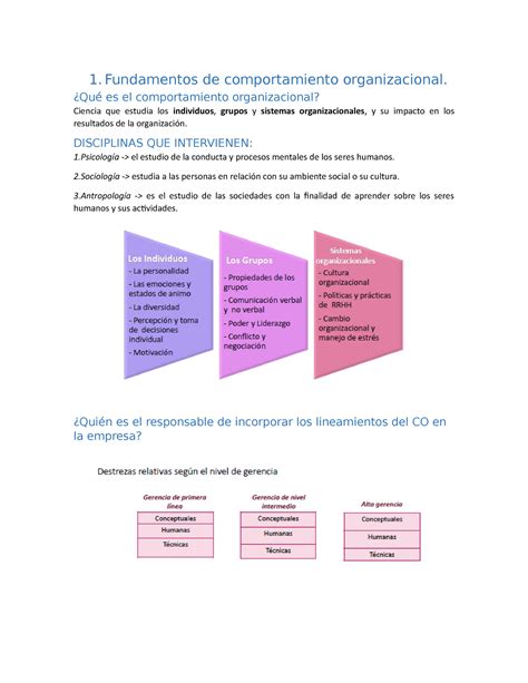 Resumen Final De Comportamiento Organizacional Qu Es El