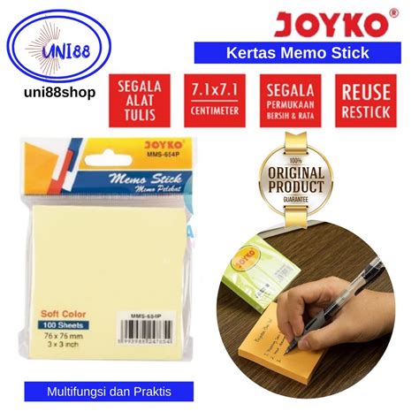 Jual Sticky Notes Joyko Memo Stick Note Joyko Kertas Memo Kecil