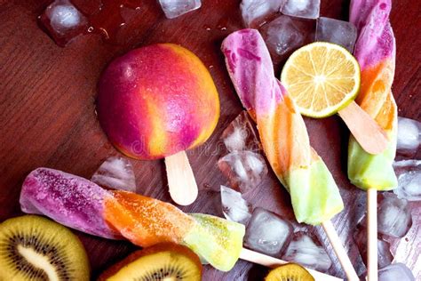 Frozen Juice On A Stick In The Form Of A Drill Stock Photo Image Of