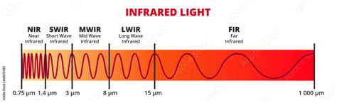 Vector Illustration Of Infrared Light IR Regions Within The Infrared