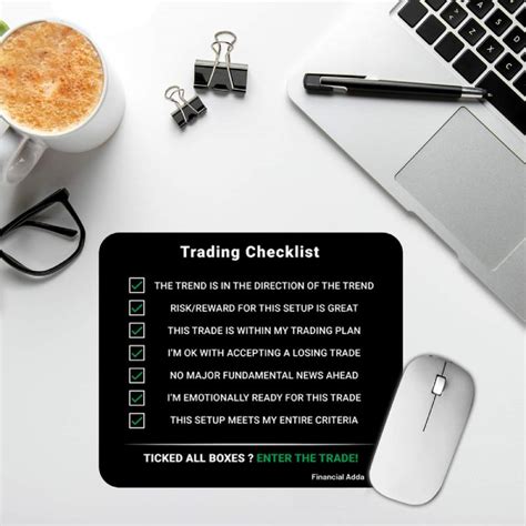 Trading Checklist Mousepad Financial Adda