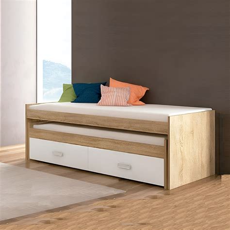 Cama Compacta Nido Cajones X X Blanco Roble