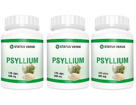 Kit 3 Psyllium 500mg 360 Cápsulas Status Verde Status Verde