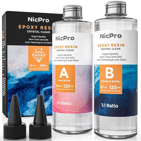 Amazon Nicpro Ounce Crystal Clear Epoxy Resin Kit Food Safe Diy