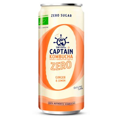 The Gutsy Captain Kombucha Zero Ginger Lemon Bio Blik Cl Ijsthee