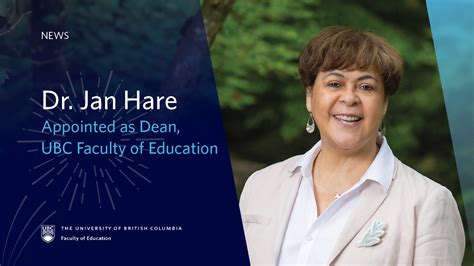 Dr Jan Hare Appointed Dean Ubc Faculty Of Education Faculty Of