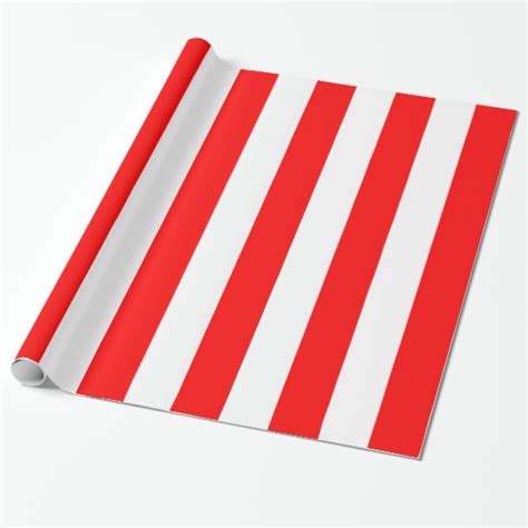 Red And White Stripes Wrapping Paper Zazzle