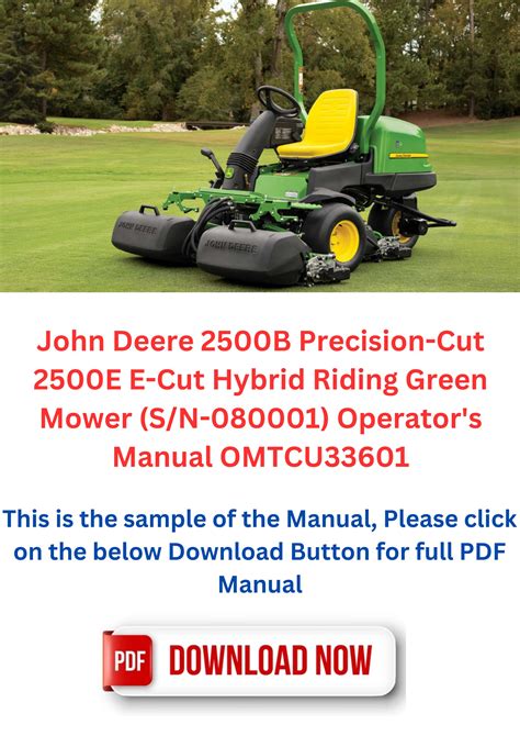 John Deere 2500b Precision Cut 2500e E Cut Hybrid Riding Green Mower S