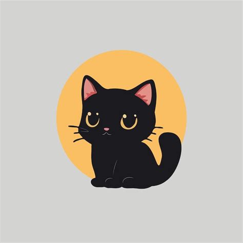 Premium Vector | Vector cute black cat icon illustration