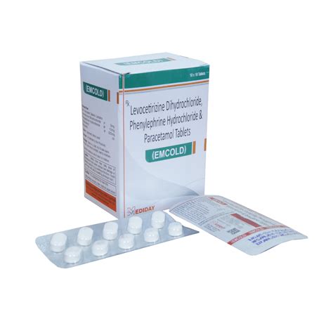 Emcold Tablet Paracetamol Phenylephrine Levocetirizine Mediday