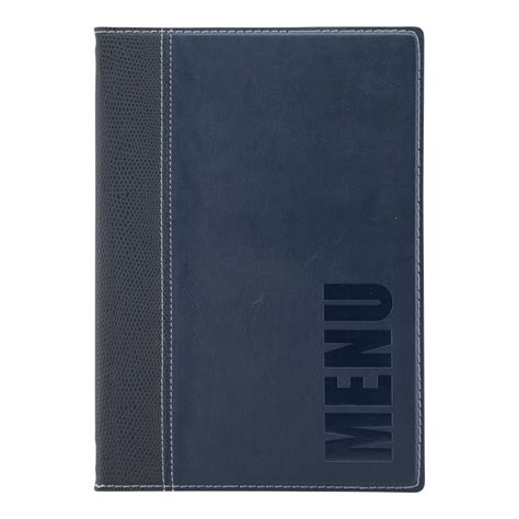 Trendy Leather Style A Menu Holder Blue Securit Brands Lockhart