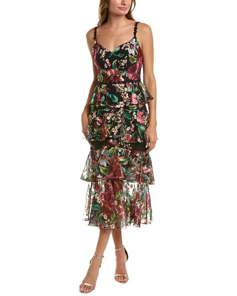 Buy Marchesa Notte Tiered Maxi Dress Black At Off Editorialist