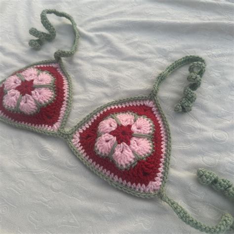 Strawberry Shortcake Bikini Top Handmade Crochet Depop