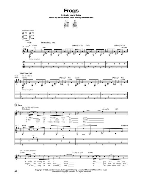 Frogs By Alice In Chains Guitar Tab Guitar Instructor