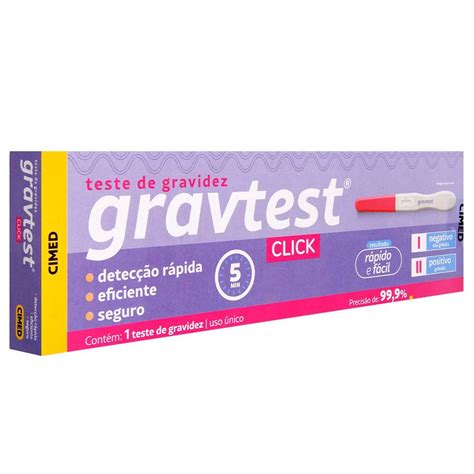 Grav Test Click Teste De Gravidez 5 Minutos Cimed DOT G DOT G