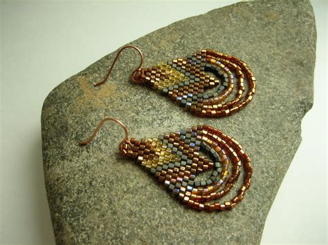 Handmade Beadwork Brick Stitch Earrings