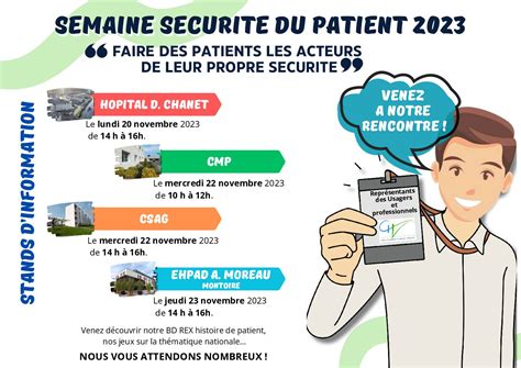 Semaine de sécurité des patients 2023 Centre Hospitalier de Vendôme