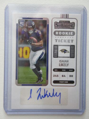 Panini Contenders Nfl Isaiah Likely Rookie Ticket Rc Card Auto