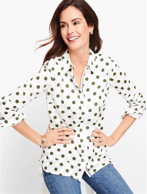 Classic Cotton Shirt Dot Talbots Modern Classic Style Classic