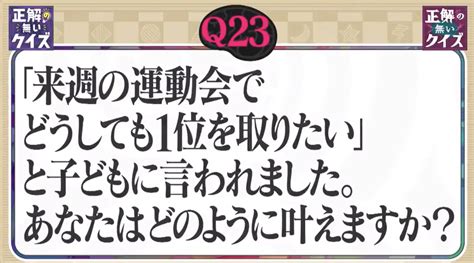 運動会にクレーム「順位をつけるとは何事だ！全員1位だろう」あえてモンペになる！？｜正解の無いクイズ｜tverプラス テレビ番組最新情報