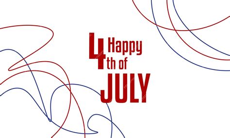 Premium Vector Happy 4th Of July Banner With Line Art On White