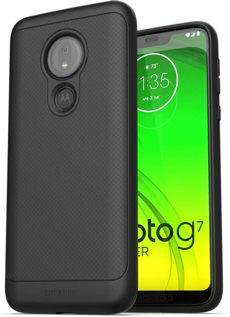 Encased Moto G7 Power Case Thin Armor Slim Fit Flexible Grip Phone Cover For