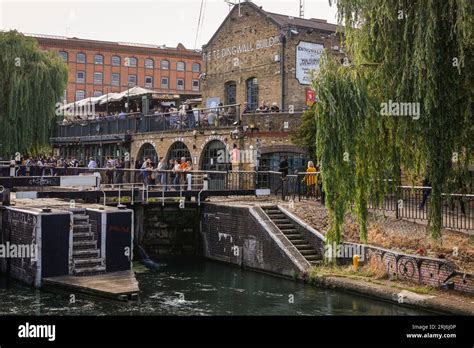 The Dingwall Building, people at Camden Lock Market, Camden Town ...